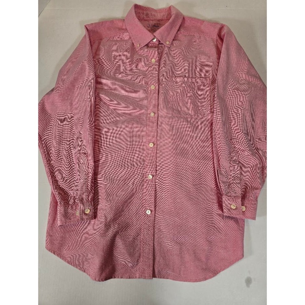 LL Bean‎ Mens Pink Patterned Long Sleeve Button Down Casual Shirt 1X
